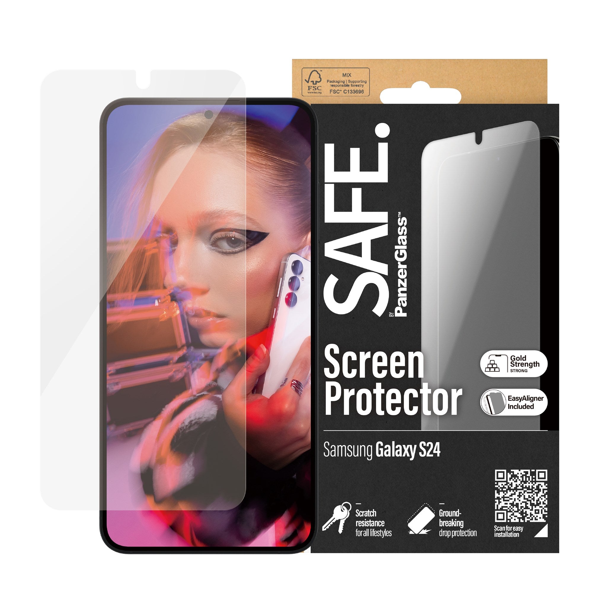 SAFE. by PanzerGlass® Screen Protector Samsung Galaxy S24 | Ultra-Wide Fit w. EasyAligner